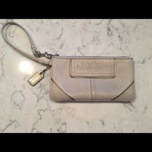Coach leather wristlet. Authentic.